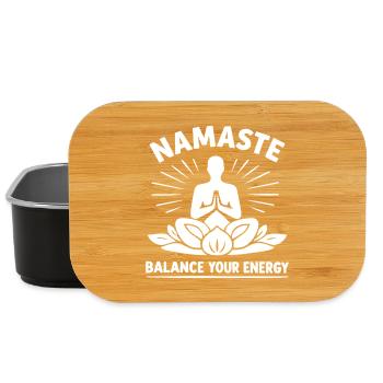 Namaste : Équilibrez votre énergie Méditation de yoga - Boîte à goûter - noir - Devant