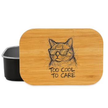 Cool de chat avec lunettes de soleil - Boîte à goûter - noir - Devant