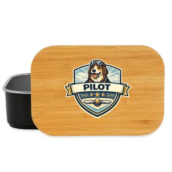 Hundepilot Abzeichen Cartoon - Lunch Box - Schwarz - Vorne