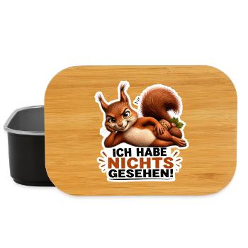 Ich habe nichts gesehen – Freches Eichhörnchen - Lunch Box - Schwarz - Vorne