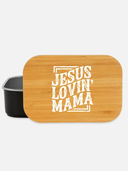 Jesus Love Mom Motif Faith God Church Bible - Lunch Box - black