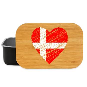 Dänisches Herz — Dänische Flaggenpinsel - Lunch Box - Schwarz - Vorne