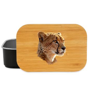 Leopardenkopf Kunstillustration - Lunch Box - Schwarz - Vorne