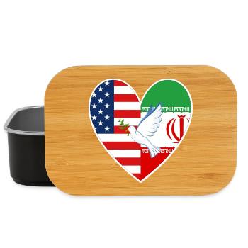 USA Iran Colombe de l’amour de la paix - Boîte à goûter - noir - Devant