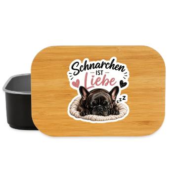 Französische Bulldogge Schnarchen ist Liebe Bully - Lunch Box - Schwarz - Vorne