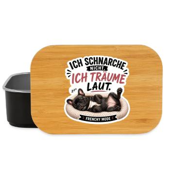 Frenchie – Ich schnarche nicht ich träume laut - Lunch Box - Schwarz - Vorne