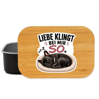 Liebe klingt bei mir so – Frenchie - Lunch Box - Schwarz - Vorne