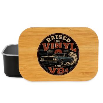 Vinyle et Moteurs V8 : Design Vintage Auto - Boîte à goûter - noir - Devant