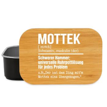 Mottek Definition, Ruhrpott, Ruhrgeiet Dialekt - Lunch Box - Schwarz - Vorne