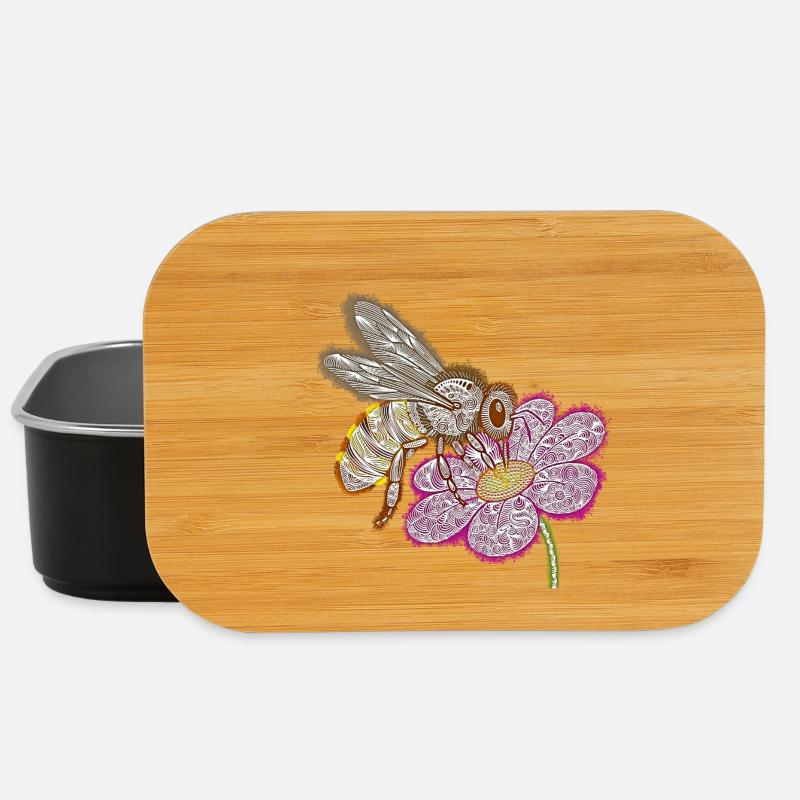 Zentangle Bee - Boîte à goûter - noir