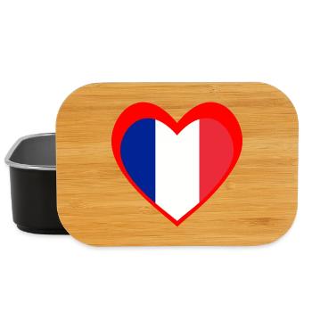 Herz der französischen Flagge – Rote Trikolore Liebe - Lunch Box - Schwarz - Vorne