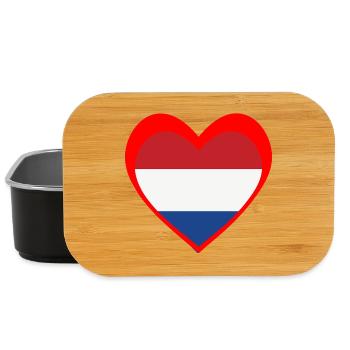 Nederland Hart – Liefde voor Nederland - Boîte à goûter - noir - Devant
