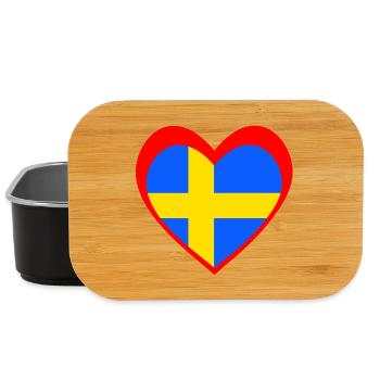 Sverige Hjärta – Kärlek till Sverige - Boîte à goûter - noir - Devant
