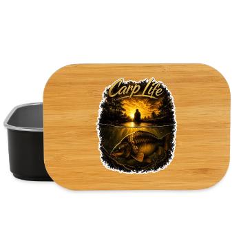 Carp Life Sunset – Bold Carp Angel Design - Lunch Box - Schwarz - Vorne