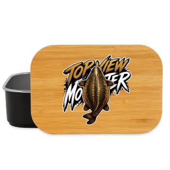 Top View Carp – Golden Mirror Fishing Design - Lunch Box - black - Front