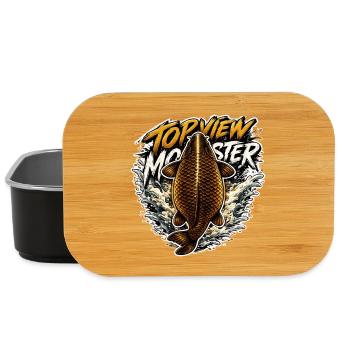 Top View Carp Splash Fishing Design - Lunch Box - black - Front