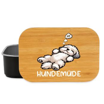 Hundemüde Havaneser Havaneserbesitzer Havaneserfan - Lunch Box - Schwarz - Vorne
