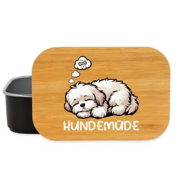 Hundemüde Havaneser Havaneserbesitzer Havaneserfan - Lunch Box - Schwarz - Vorne