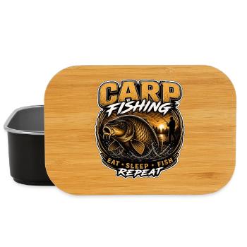 Carp Fishing – Eat Sleep Fish Repeat Design - Lunch Box - black - Front