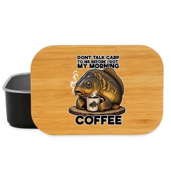 Lustiges Karpfen-Kaffeefischen-Design - Lunch Box - Schwarz - Vorne
