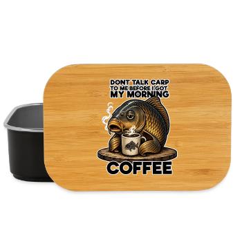 Morgenkaffee, Karpfenangeln, Humor - Lunch Box - Schwarz - Vorne