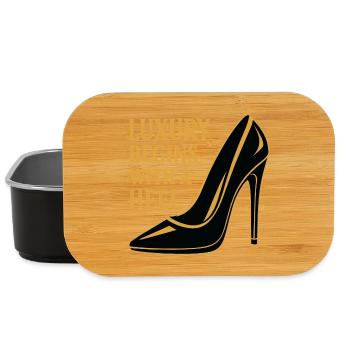 Luxury High Heel – Noble Gold Design Saying - Lunch Box - black - Front
