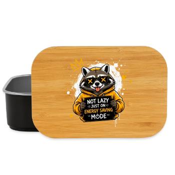 Raccoon Power Saving Mode Pullover Hoodie - Lunch Box - black - Front