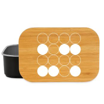 Circle Grid pattern - Lunch Box - black - Front