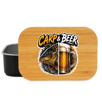 Carp And Beer Funny Fishing Design - Lunch Box - black - Front