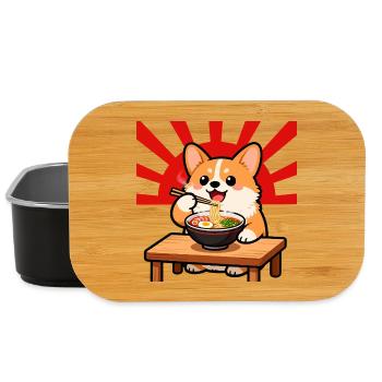Corgi Isst Ramen Nudel Hund Kawaii - Lunch Box - Schwarz - Vorne