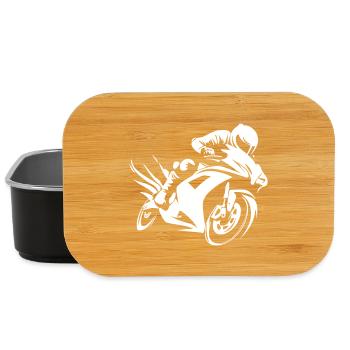 Motorcycle Motorcycle Rider - Lunch Box - black - Front
