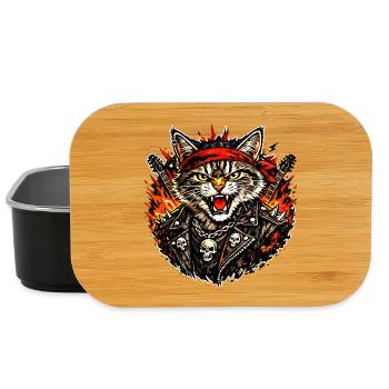 Rocker Katze - Lunch Box - Schwarz - Vorne