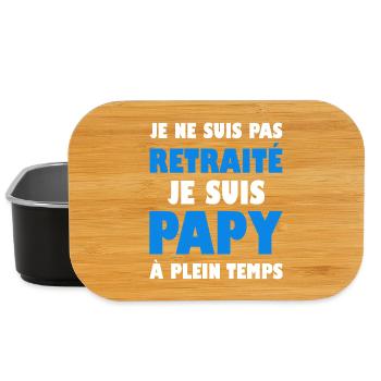 je ne suis pas retraité je suis papy à plein temps - Boîte à goûter - noir - Devant