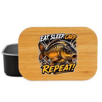 Eat Sleep Carp Repeat Mirror Carp Design - Lunch Box - black - Front