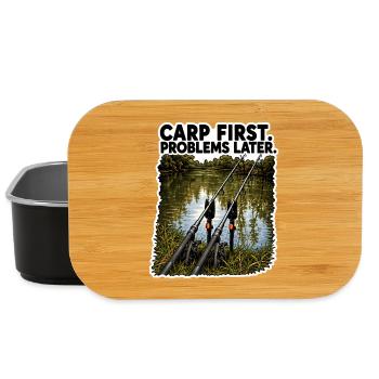 Carp First Problems Later Fishing Design - Lunch Box - black - Front