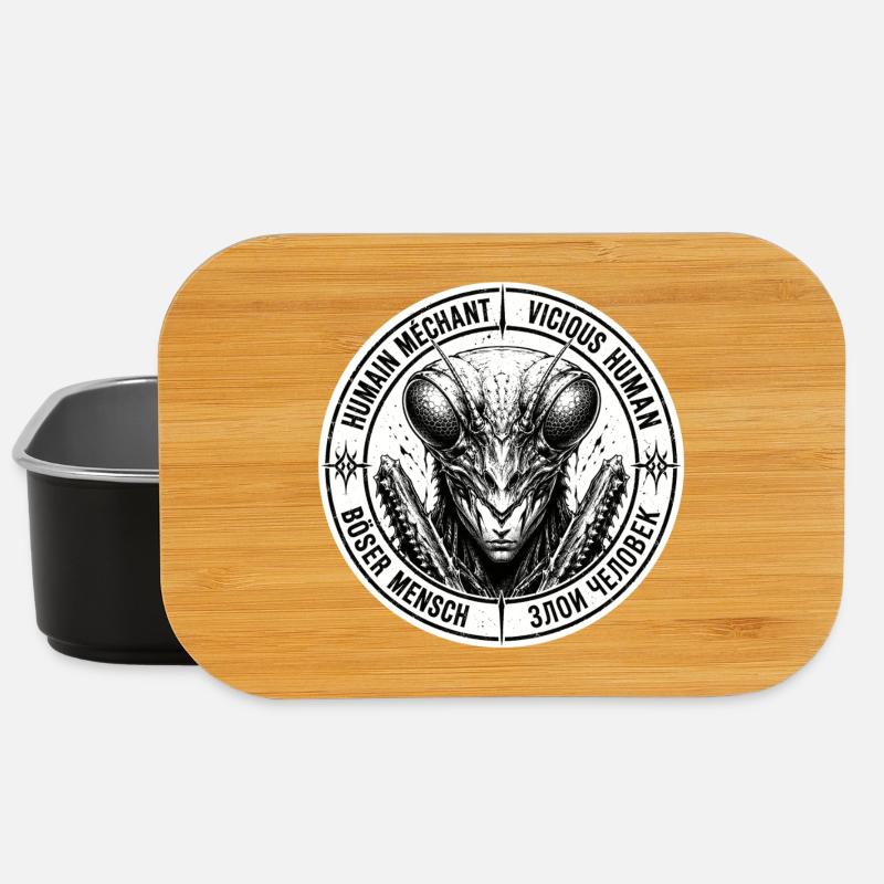Humain / Mante religieuse méchant insecte badge - Boîte à goûter - noir