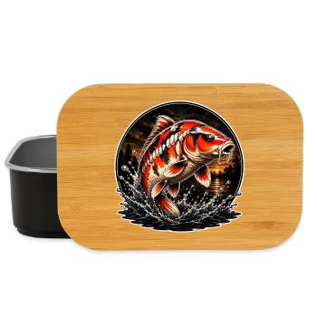 Red White Koi Splash Art Design - Lunch Box - Schwarz - Vorne