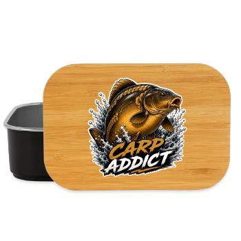 Carp Addict Mirror Carp Fishing Design - Lunch Box - black - Front