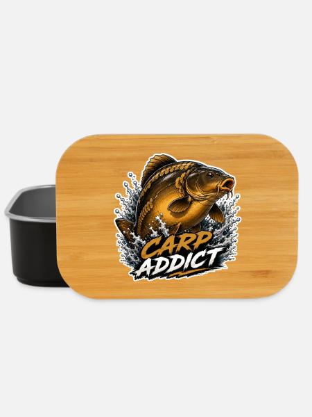 Carp Addict Mirror Carp Fishing Design - Lunch Box - black