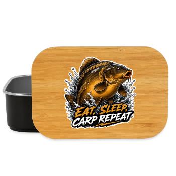 Eat Sleep Carp Repeat Mirror Carp Gift - Lunch Box - black - Front