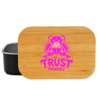 Trust Yourself Edgy Pink Teddy Bear - Lunch Box - black - Front