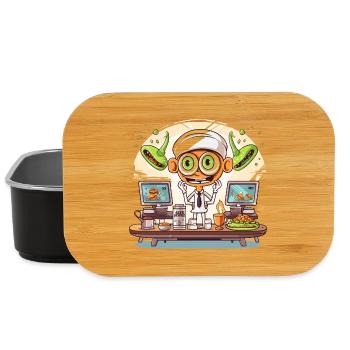 Weltraumkoch im Labor mit Aliens - Lunch Box - Schwarz - Vorne