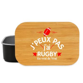 J'peux pas j'ai Rugby - Boîte à goûter - noir - Devant