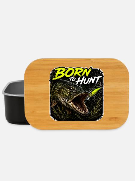 Born To Hunt Pike Fishing Design - Lunch Box - black