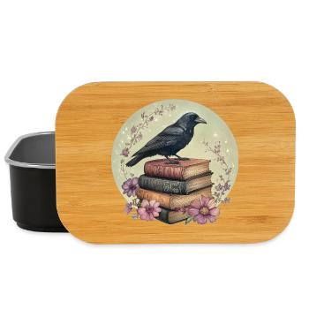 Raven on stack of books - Lunch Box - black - Front