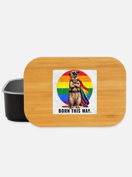 Born This Way LGBTQ Pride Meerkat Design - Lunch Box - black