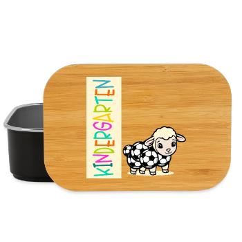 Enfant de maternelle Football Mouton - Boîte à goûter - noir - Devant