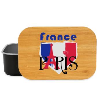 Paris Bleu Rouge et Cœur - Eiffel - Boîte à goûter - noir - Devant