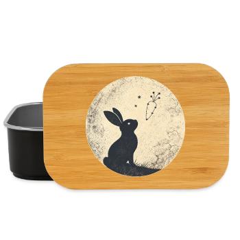Moon bunny with carrot stars - Lunch Box - black - Front