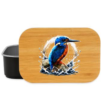 Low-Poly-Eisvögel-Design - Lunch Box - Schwarz - Vorne